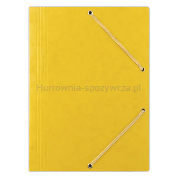 Donau Teczka Z Gumką Preszpan, A4, 390Gsm, 3-Skrz., Żółta 