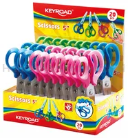 Nożyczki szkolne KEYROAD, 12cm, miękkie, pakowane na displayu, mix kolorów - 4