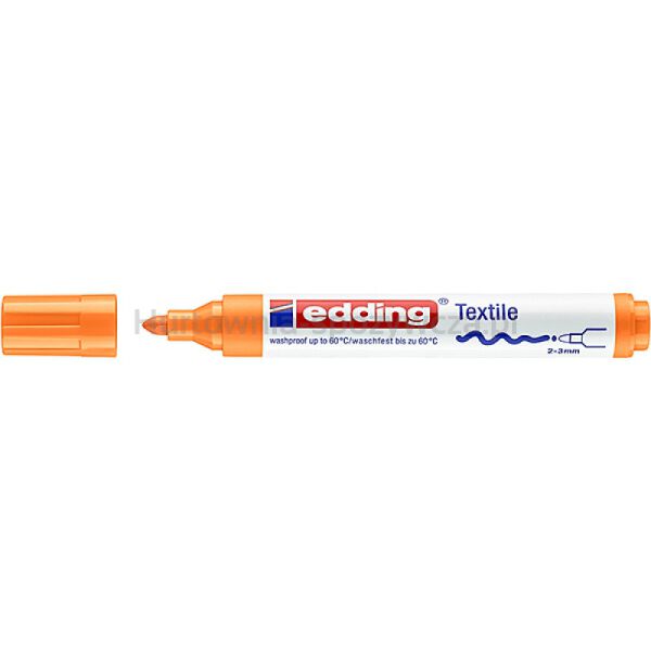 Marker tekstylny e-4500 EDDING, 2-3 mm, pomarańczowy neonowy - 2
