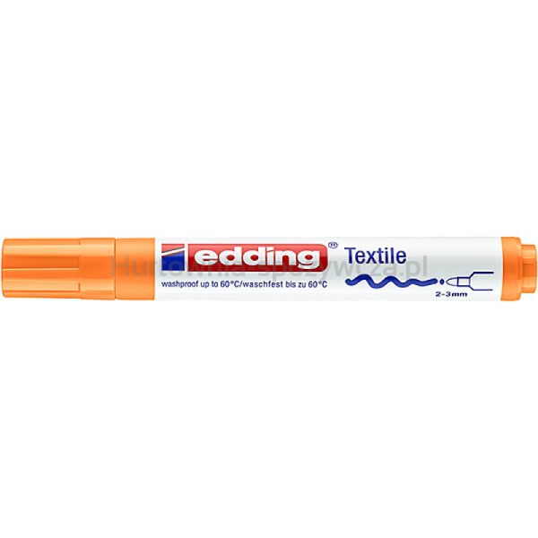 Marker tekstylny e-4500 EDDING, 2-3 mm, pomarańczowy neonowy - 3