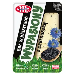 Mlekovita Ser Wypasiony z czarnuszką plastry 135g