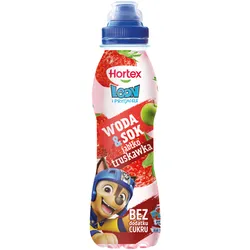 Hortex Leon i Przyjaciele Woda+sok jabłko,truskawka butelka aPet 400ml(w tym +0,50 zł/szt. zwrotnej kaucji)