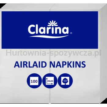 Clarina Serwetki Airlaid, 40 X 20, Składane, Białe - A100