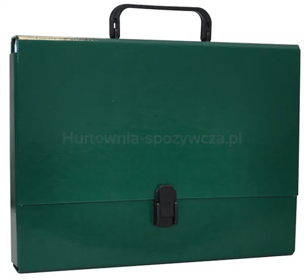 Office Products Teczka-Pudełko Pp, A4/5Cm, Z Rączką I Zamkiem, Zielona 