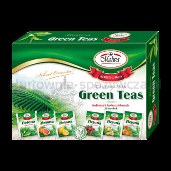 Malwa Green Teas Kolekcja 6 herbat zielonych 30 torebek (30x2g) 60g