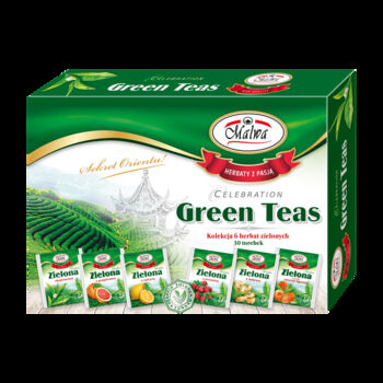 Malwa Green Teas Kolekcja 6 herbat zielonych 30 torebek (30x2g) 60g