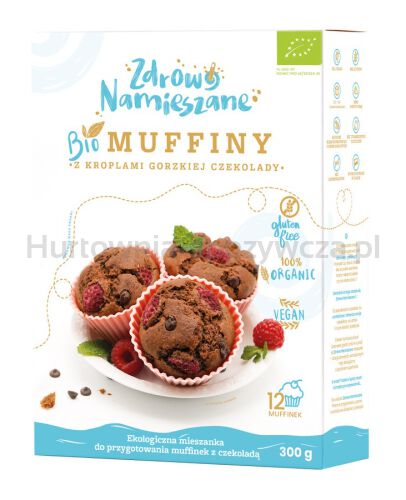 Mieszanka Na Muffiny Z Kroplami Gorzkiej Czekolady Bezglutenowa Bio 300 G - Zdrowo Namieszane [BIO]