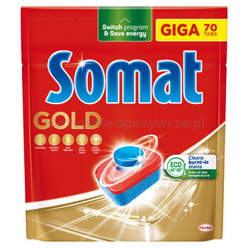 Somat Tabletki do mycia naczyń w zmywarkach Gold 70 Tabletek