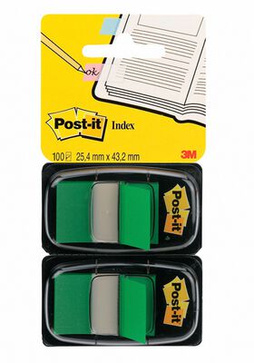 Post-It Zakładki indeksujące (680-G2EU), PP, 25,4x43,2mm, 2x50 kart., zielone [BIURO]