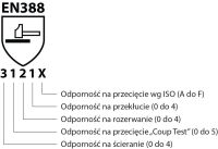 Rękawice robocze DONAU SAFETY, skóra kozia po stronie dłoni, rzep, rozm. 10/XL, biało-czerwone