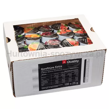 TGQ mix konfitur 25 g x 100 szt. (truskawka, morela, wiśnia, czarna porzeczka)