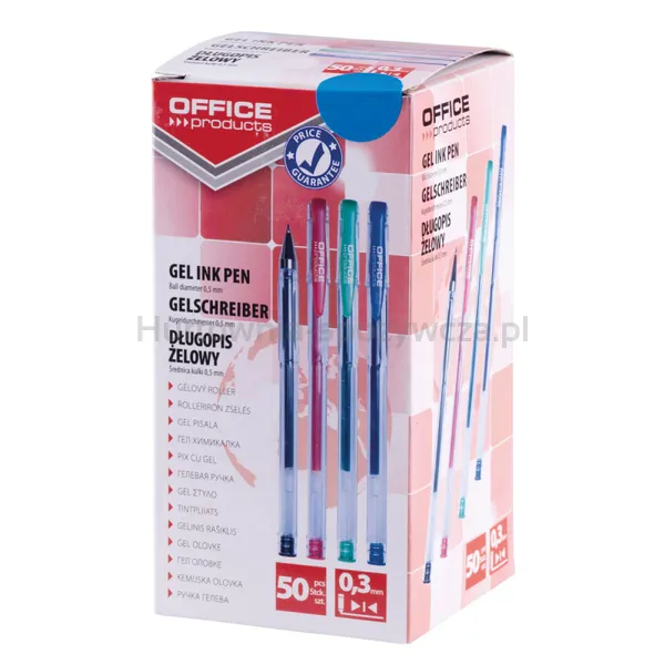 Długopis Żelowy Office Products Classic 0,5Mm, Niebieski
