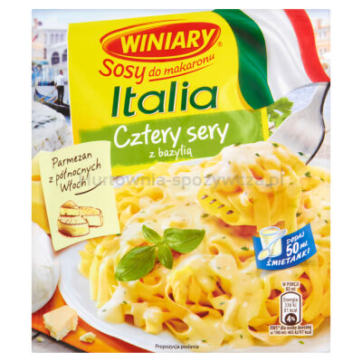 Winiary Sosy Do Makaronu Italia Cztery Sery Z Bazylią 37G