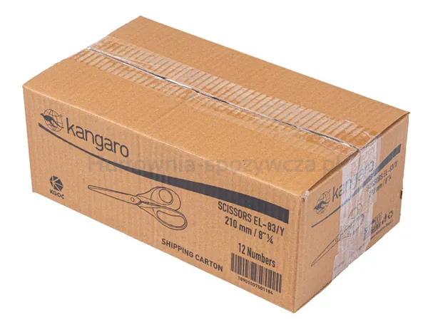 Kangaro Nożyczki biurowe 21 cm, dla praworęcznych, blister, mix kolorów