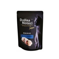 Dolina Noteci Premium Mokra karma Junior dla kociąt danie z dorsza z sardynką 85g