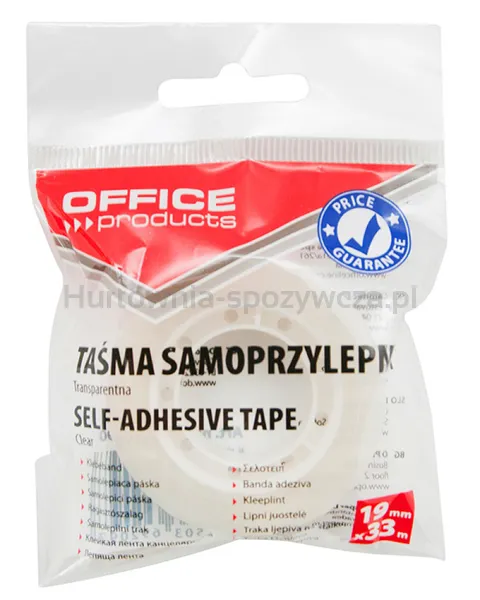 Taśma Biurowa Office Products, 19Mm, 33M, Zawieszka, Transparentna