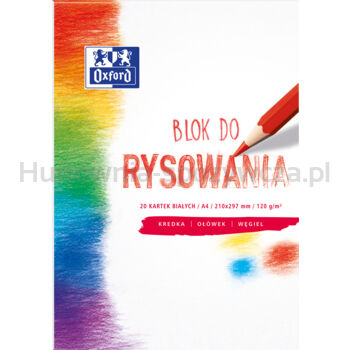 Blok do rysowania A4 20 kartek, biały, Oxford