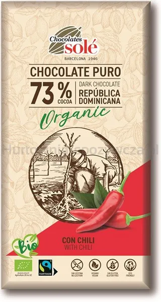 Czekolada Gorzka 73% Kakao Z Chili Bio 100 G