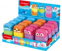 Keyroad Temperówka plastikowa z gumką Keyroad, podwójna, display, mix kolorów - 4