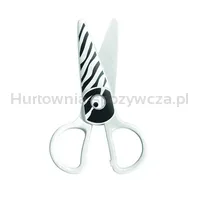 Nożyczki szkolne KEYROAD, 12,2cm, bezpieczne, zebra, blister, biało-czarny - 2