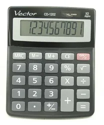 Kalkulator Biurowy Vector Kav Cd-1202 Blk, 10-Cyfrowy, 103X130Mm, Czarny