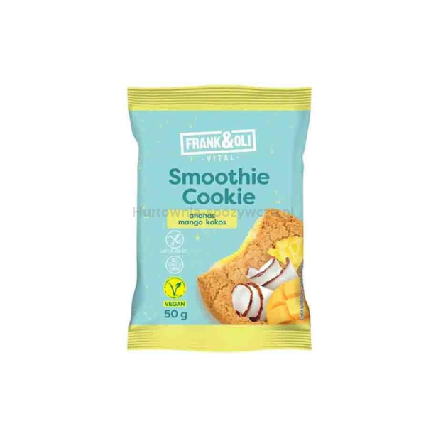 Frank & Oli Smoothie Cookie ciastko owsiane z nadzieniem z kokosa, ananasa i mango 50 g