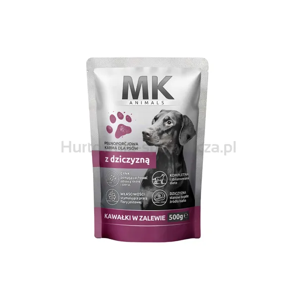 Mk ANIMALS Saszetka dla psów z dziczyzną 500 g