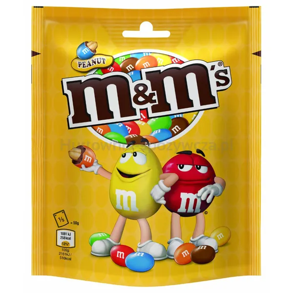 M&M's Peanut Orzeszki ziemne oblane czekoladą w kolorowych skorupkach 250 g