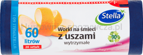 Stella Worki Na Śmieci Z Uszami Wytrzymałe 60L 20Szt.