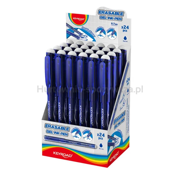 Keyroad Długopis wymazywalny , 0,7mm, niebieski, pakowany w display 