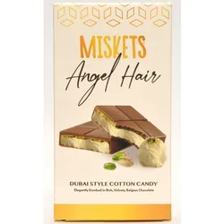 Angel Hair Czekolada mleczna z nadzieniem z 15 % kremu pistacjowego i 35 % nitkami ciasta pismanlye 90 gram