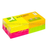 Bloczek samoprzylepny Q-CONNECT Rainbow, 76x76mm, 4x3x80 kart., neon, mix kolorów - 2