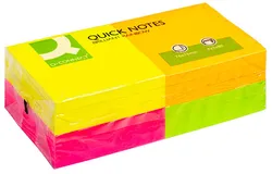 Bloczek Samoprzylepny Q-Connect Rainbow, 76X76Mm, 4X3X80 Kart., Neon, Mix Kolorów