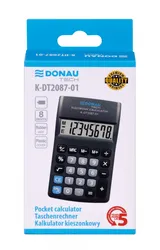 Kalkulator KieSzamponkowy Donau Tech, 8-Cyfr. Wyświetlacz, Wym. 116X68X18 Mm, Czarny