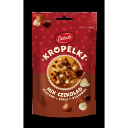 Delecta Kropelki Mix Czekolad 80G