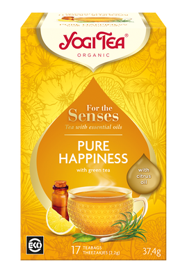 Yogi Tea  Herbatka Dla Zmysłów Szczęście Z Zieloną Herbatą I Olejkami Eterycznymi (For The Senses Pure Happiness) Bio (17 X 2,2 G) 37,4 G [BIO]