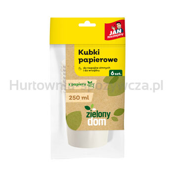 Jan Niezbędny Zielony dom Kubki papierowe 250ml 6szt