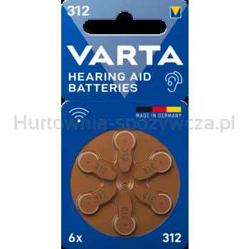 Baterie Do Aparatów Słuchowych Varta 312 6Szt.