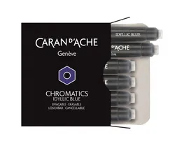 Caran D'Ache Naboje Chromatics Idyllic Blue, 6szt., niebieskie 