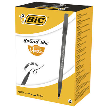 BIC Długopis Round Stic czarny pudełko 60 sztuk