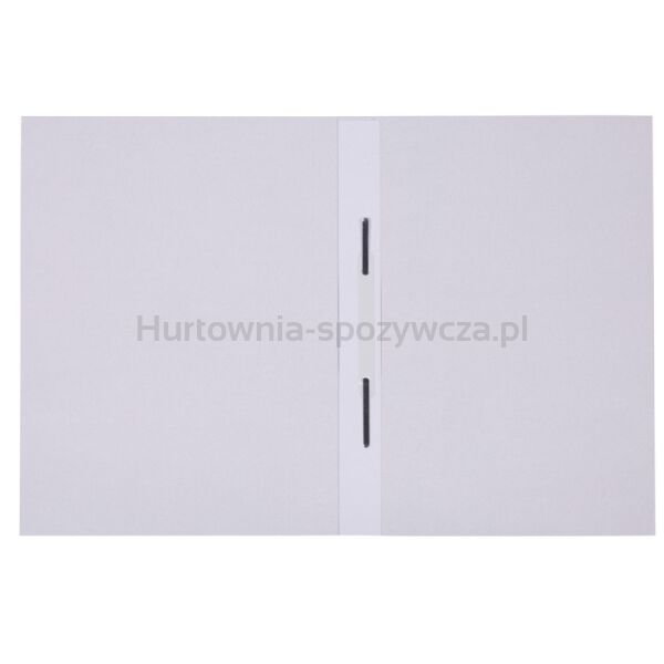 Skoroszyt OFFICE PRODUCTS Budget Pro, karton, z listwą, biały wewn., A4, 250gsm, biały - 2