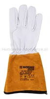 Rękawice spawalnicze DONAU SAFETY DS-KEV WELTIG, kevlar, skóra kozia, rozm. 10/XL, biało-złote - 2