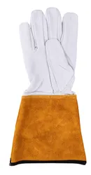 Rękawice spawalnicze DONAU SAFETY DS-KEV WELTIG, kevlar, skóra kozia, rozm. 10/XL, biało-złote