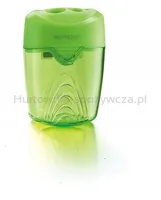 Temperówka KEYROAD Ripple, plastikowa, podwójna, z pojemnikiem, pakowane na displayu, mix kolorów - 3