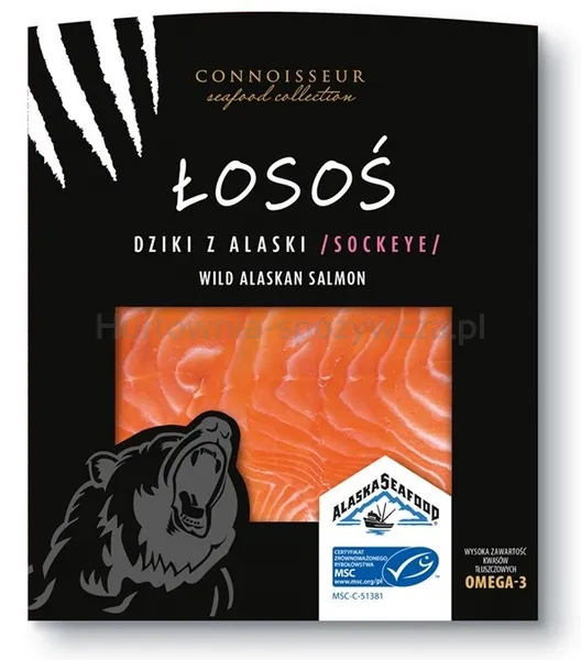 Łosoś Pacyficzny Dziki Sockeye W Plastrach Wędzony Na Zimno 75G