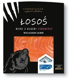 Łosoś Pacyficzny Dziki Sockeye W Plastrach Wędzony Na Zimno 75G
