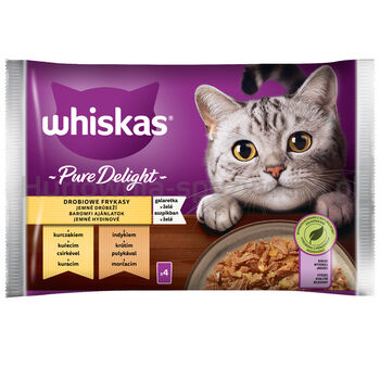 Whiskas Pure Delight Drobiowe Frykasy Galaretka Z Kurczakiem I Z Indykiem 340 G (4X85 G)