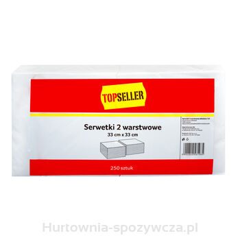 Topseller Serwetki 2 Warstwowe, Białe, 33X33 Cm, 250 Sztuk
