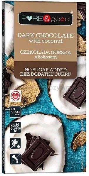 Czekolada Gorzka Z Kokosem Bez Dodatku Cukru 75G