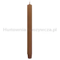 Świeca stołowa długa ryflowana DONAU HOME, 25x300 mm, 4 szt., karmelowa - 2